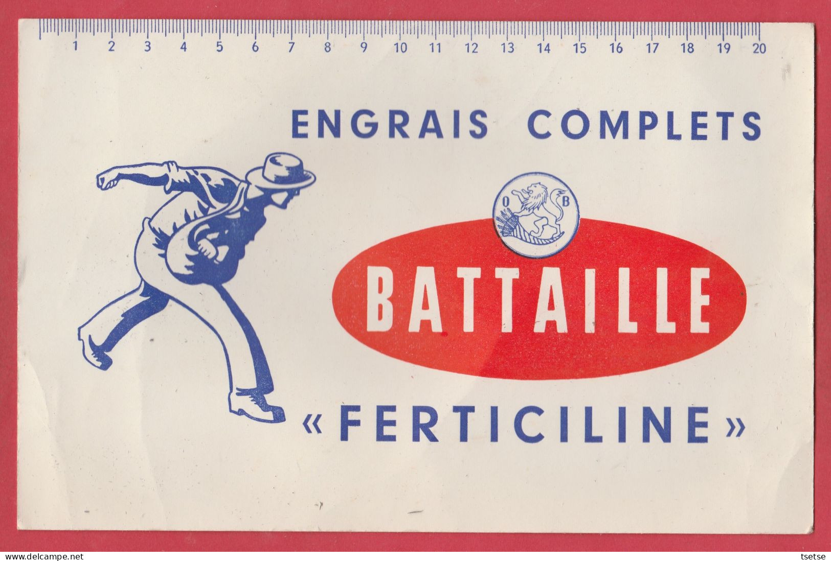 Basécles - Engrais Battaille " Ferticiline " ... Joli Buvard Publicitaire  ( Voir Verso ) - Belöil