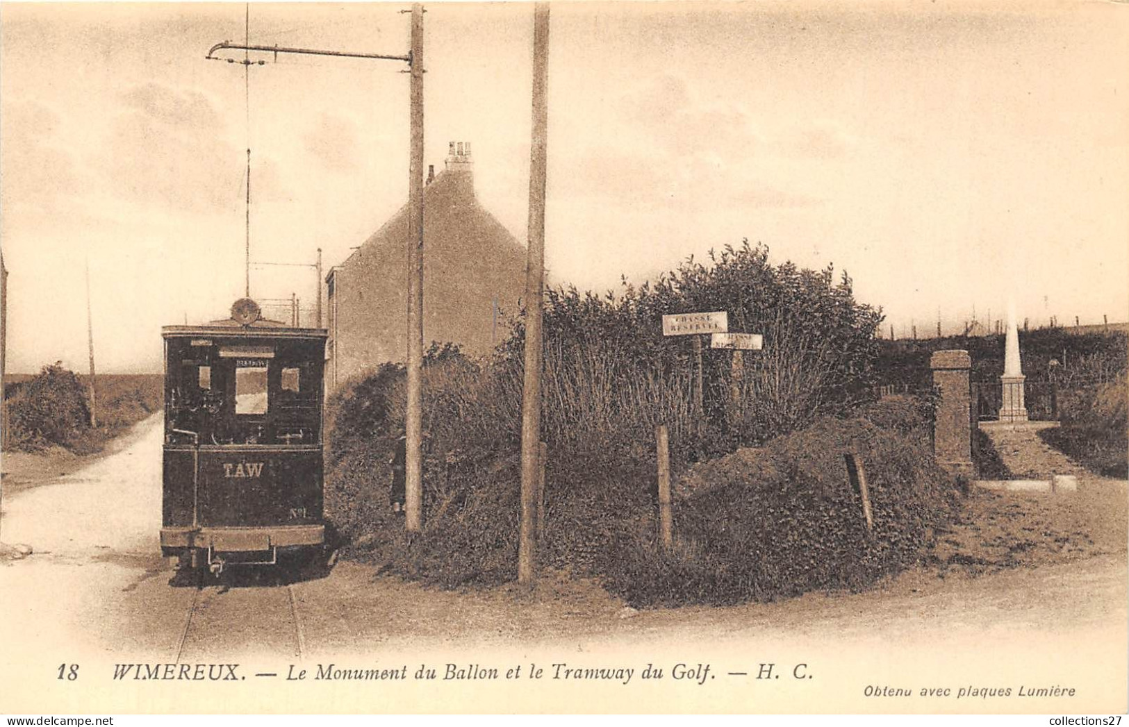 62-WIMEREUX-  LE MONUMENT DU BALLON ET TRAMWAYS DU GOLF - Other & Unclassified