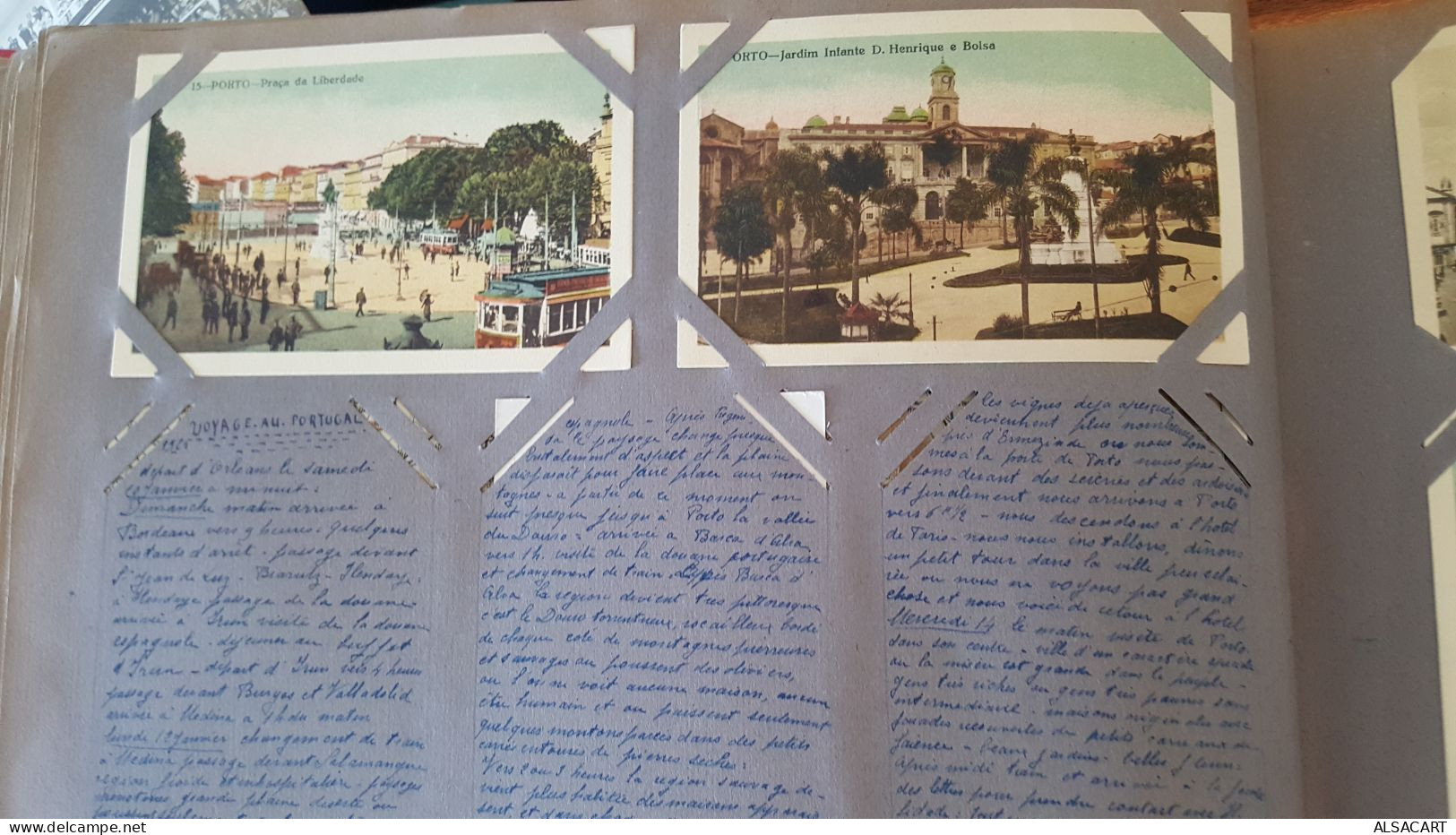 album de famille avec cartes postales , photos , et affiches , environs 300 pièces , divers departements , portugal , co