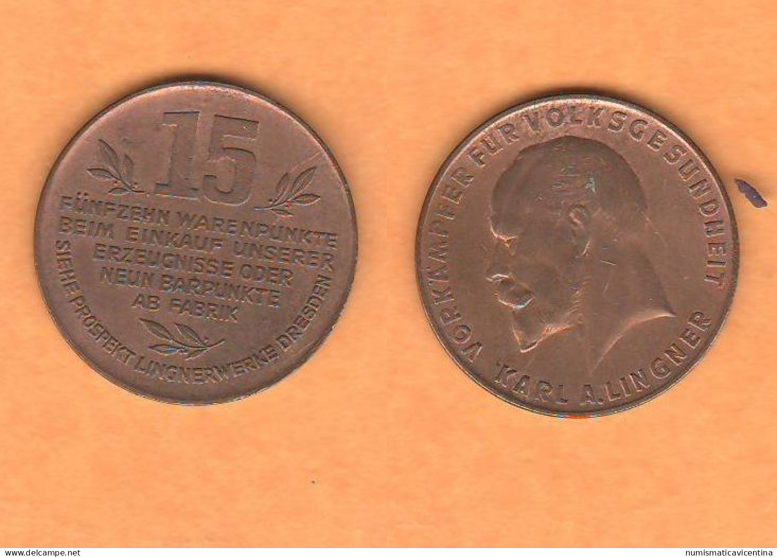 Germany TOKEN 15 Cents Karl A. Lingner 15 Warenpunkte Jetons Gettoni - Monetary/Of Necessity