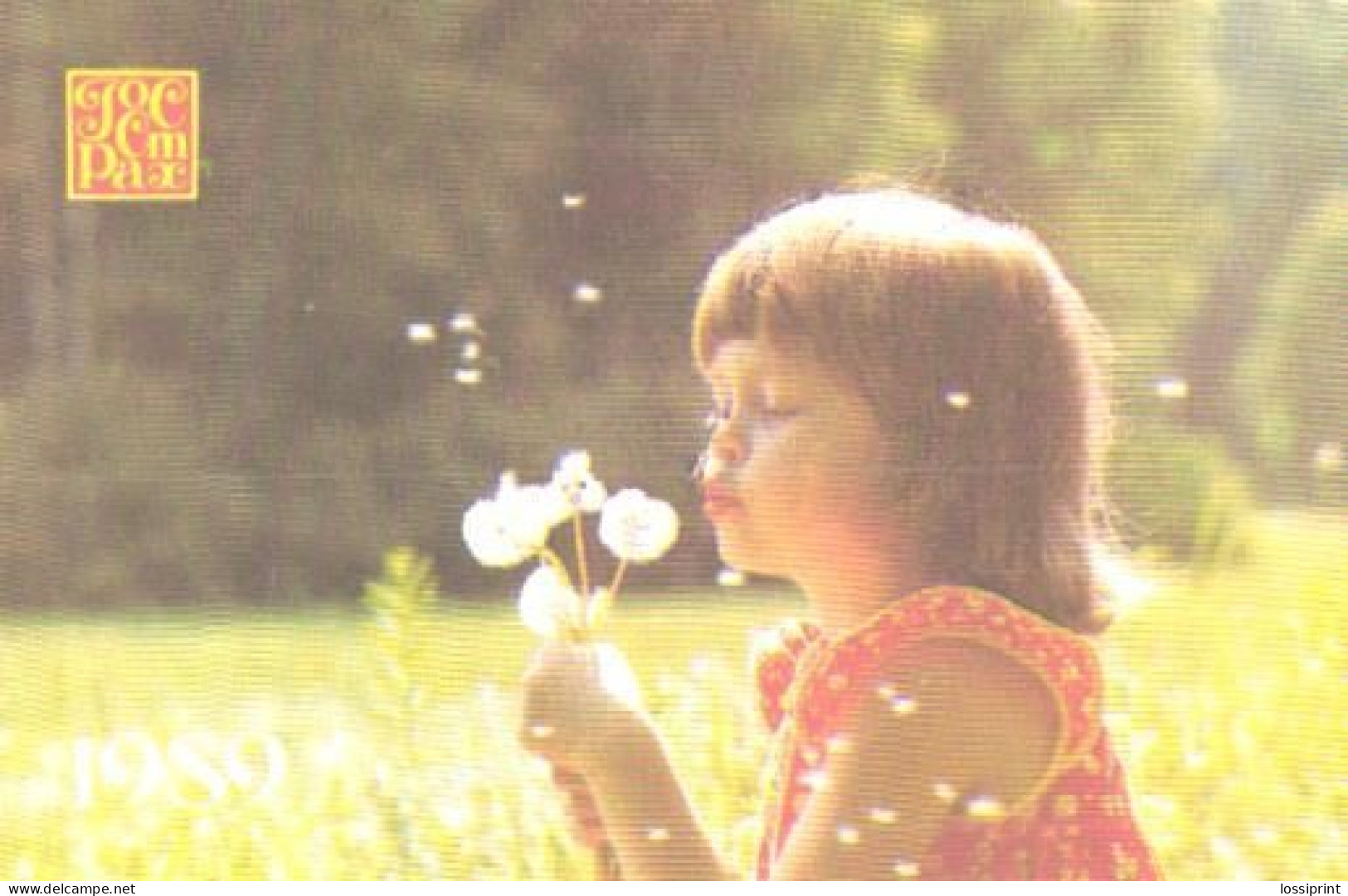 Pocket Calendar, Gosstrah, Girl With Flower, 1989 - Small : 1981-90