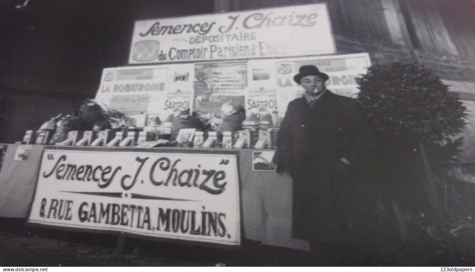 03  PHOTO AMATEUR  MOULINS STAND COMMERCIAL SEMENCES J CHAIZE  DEPOSITAIRE 1 RUE GAMBETTA - Moulins