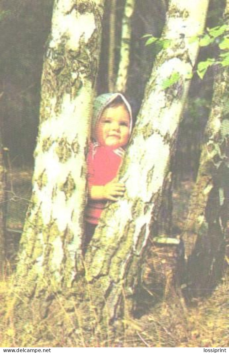 Pocket Calendar, Ukraine, Girl Between Birch Trees, 1989 - Small : 1981-90