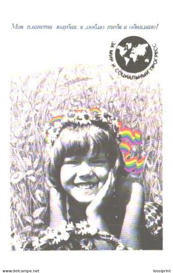 Pocket Calendar, For Peace And Social Progress, Girl In Crop Field, 1989 - Small : 1981-90