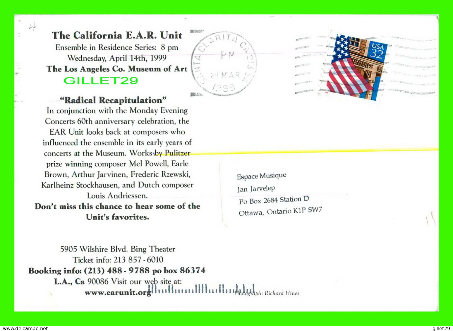 LOS ANGELES, CA - THE CALIFORNIA E.A.R. UNIT - TRAVEL IN 1999 - RADICAL RECAPITULATION - - Los Angeles