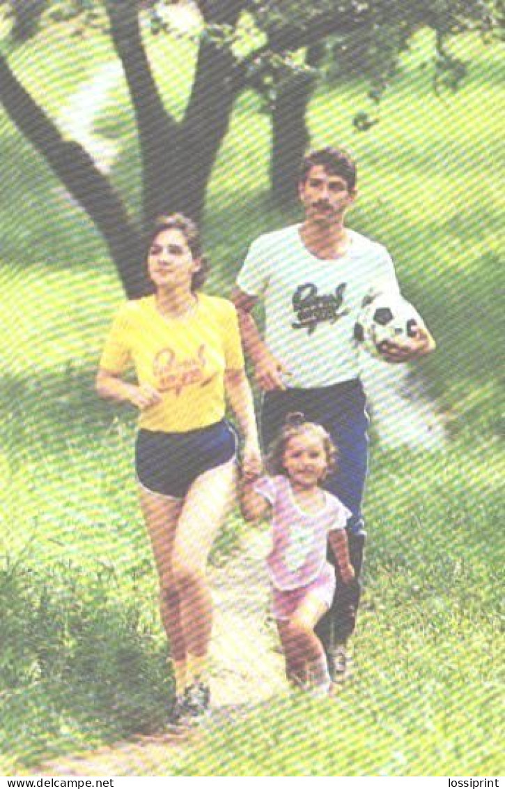 Pocket Calendar, Ukraine, Family Sport, Running Family, 1989 - Small : 1981-90