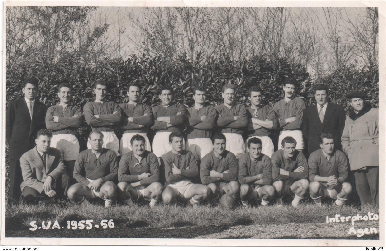 PHOTO De L'équipe De Rugby D'AGEN 1955-56. - Agen