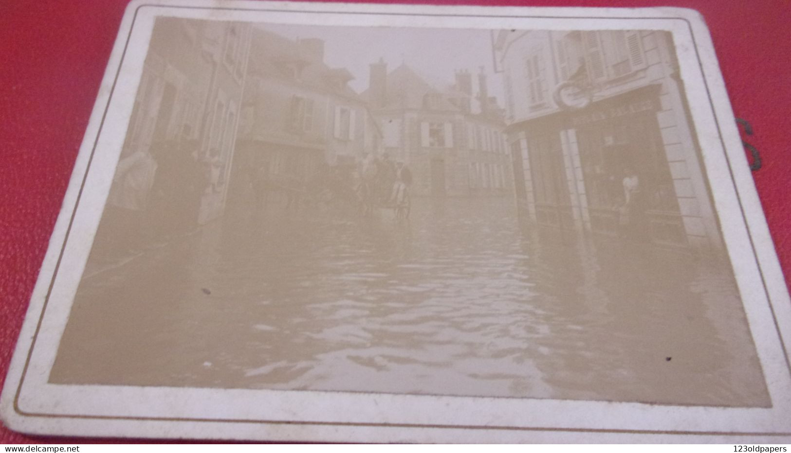 Photo Ancienne Snapshot - LIGNIERES 18 INONDATIONS COMMERCE DUPLAIX BALAIRE - Autres & Non Classés