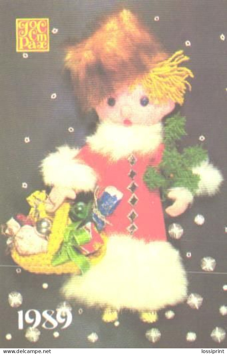 Pocket Calendar, Gosstrah, Doll, 1989 - Small : 1981-90