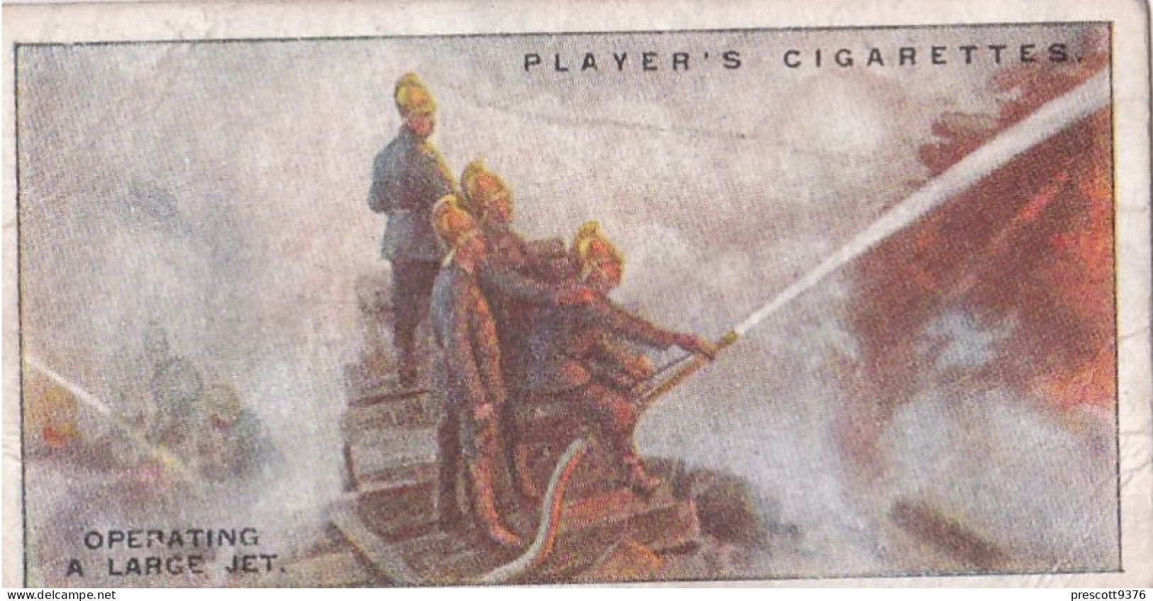 Fire Fighting Appliances 1929 - Players Cigarette Cards - 39 Operating A Large Hose - Player's