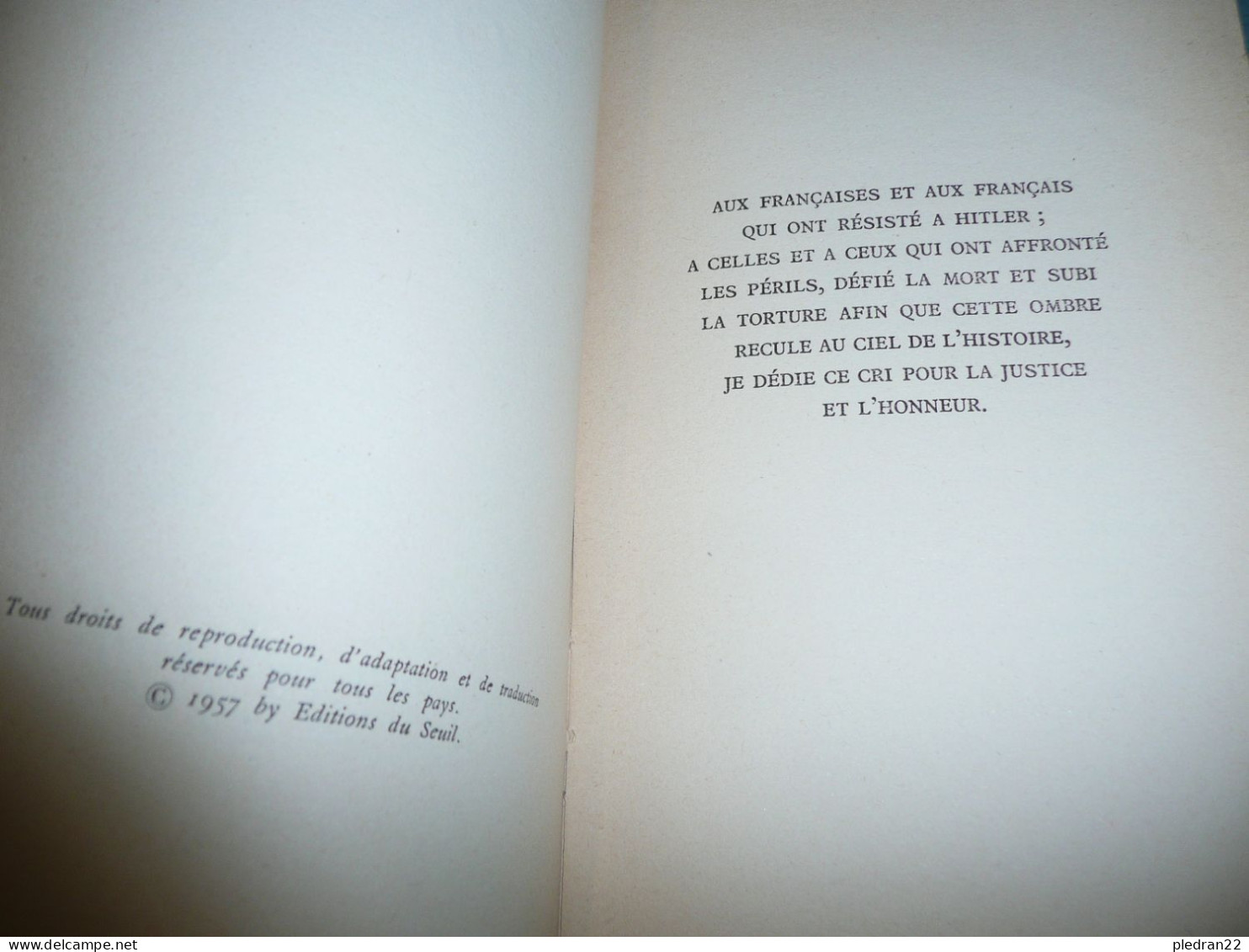 PIERRE HENRI SIMON CONTRE LA TORTURE SECONDE GUERRE MONDIALE ALGERIE AFRIQUE DU NORD 1957 - Soziologie