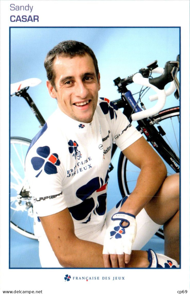 Carte Cyclisme Cycling サイクリング Format Cpm Equipe Cyclisme Pro Française Des Jeux 2007 Sandy Casar France Superbe.Etat - Ciclismo