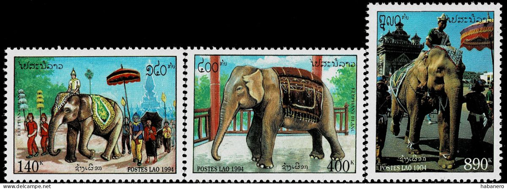 LAOS 1994 Mi 1432-1434 ELEPHANT CEREMONY MINT STAMPS ** - Laos