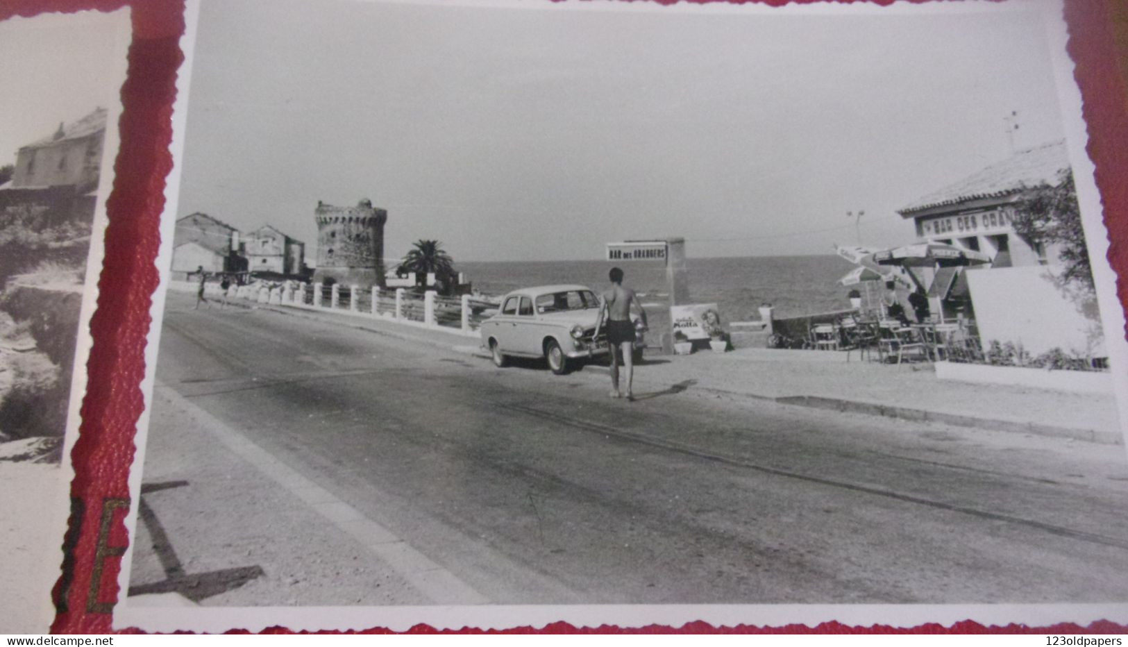 Photo  Snapshot -  Lot De 4 PHOTOS  SANTA-MARIA-di-LOTA - MIOMO - Bar, Restaurant Des Orangers ...CIRCA 1955 - Altri & Non Classificati