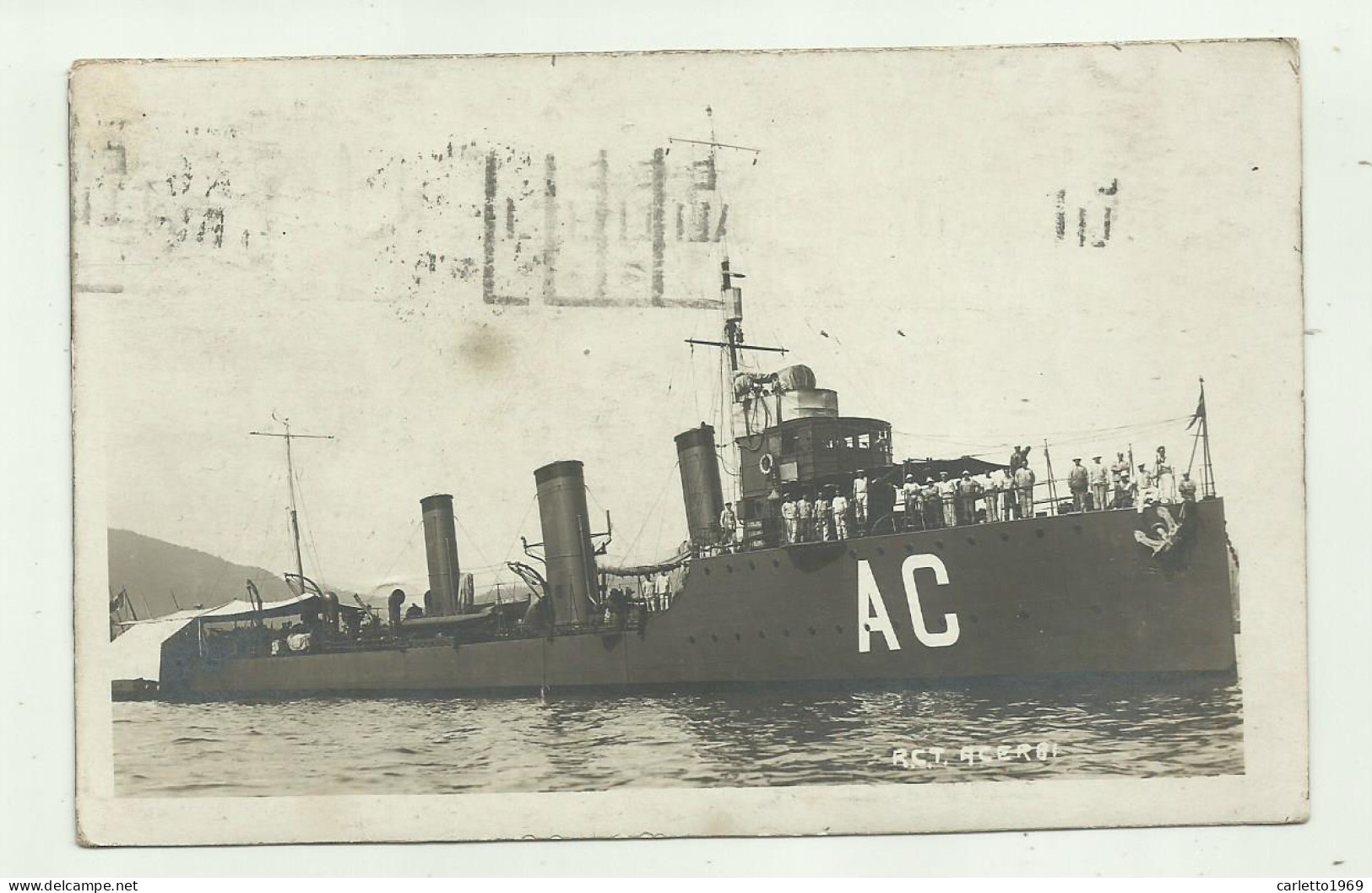 CACCIATORPEDINIERE R.C.T. ACERBI - FOTOGRAFICA  INVIATA DA LIVORNO NEL 1921 - NV FP - Warships