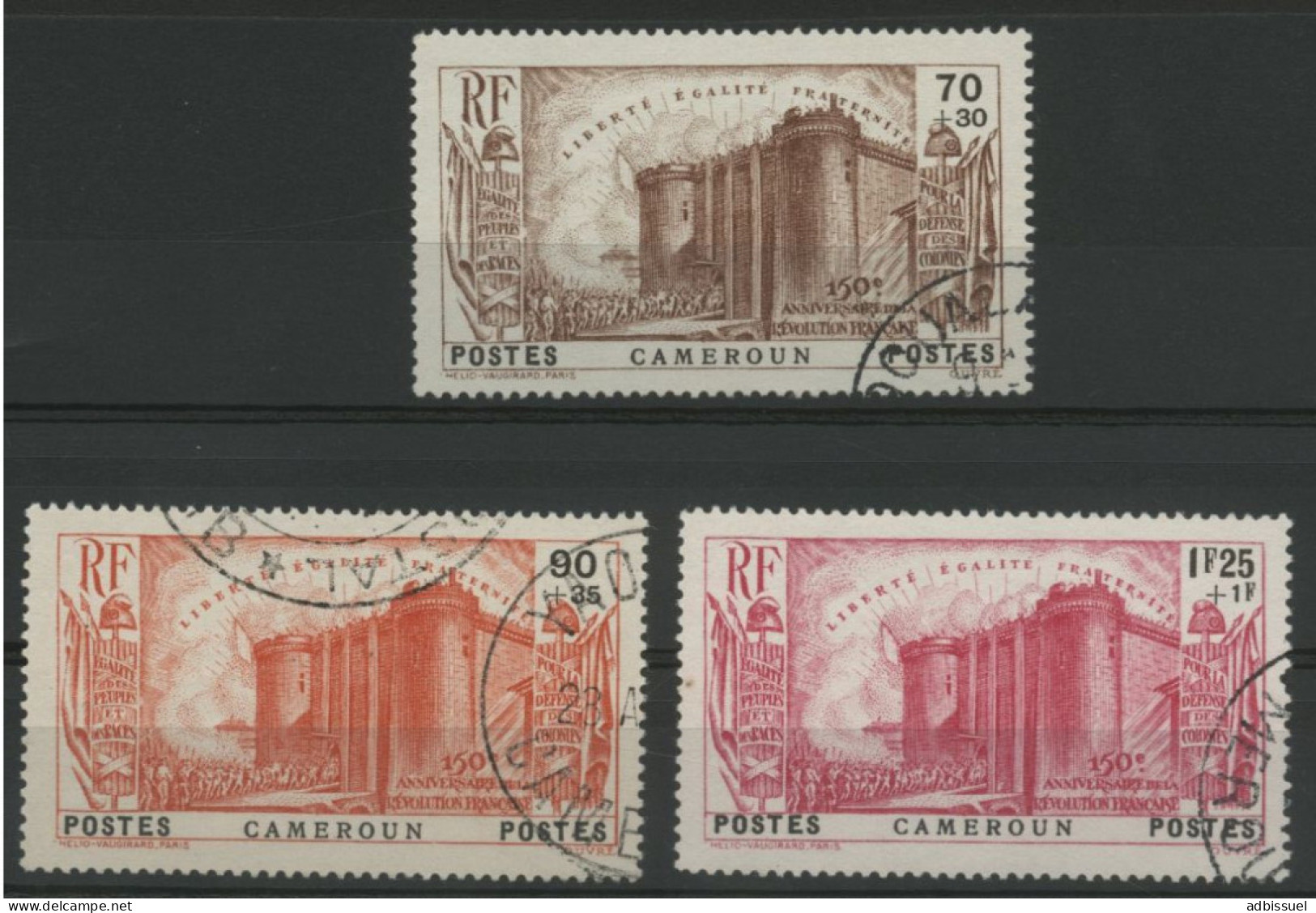 N° 193 à 195 COTE 69 €, "Révolution" Oblitérés. TB - Used Stamps