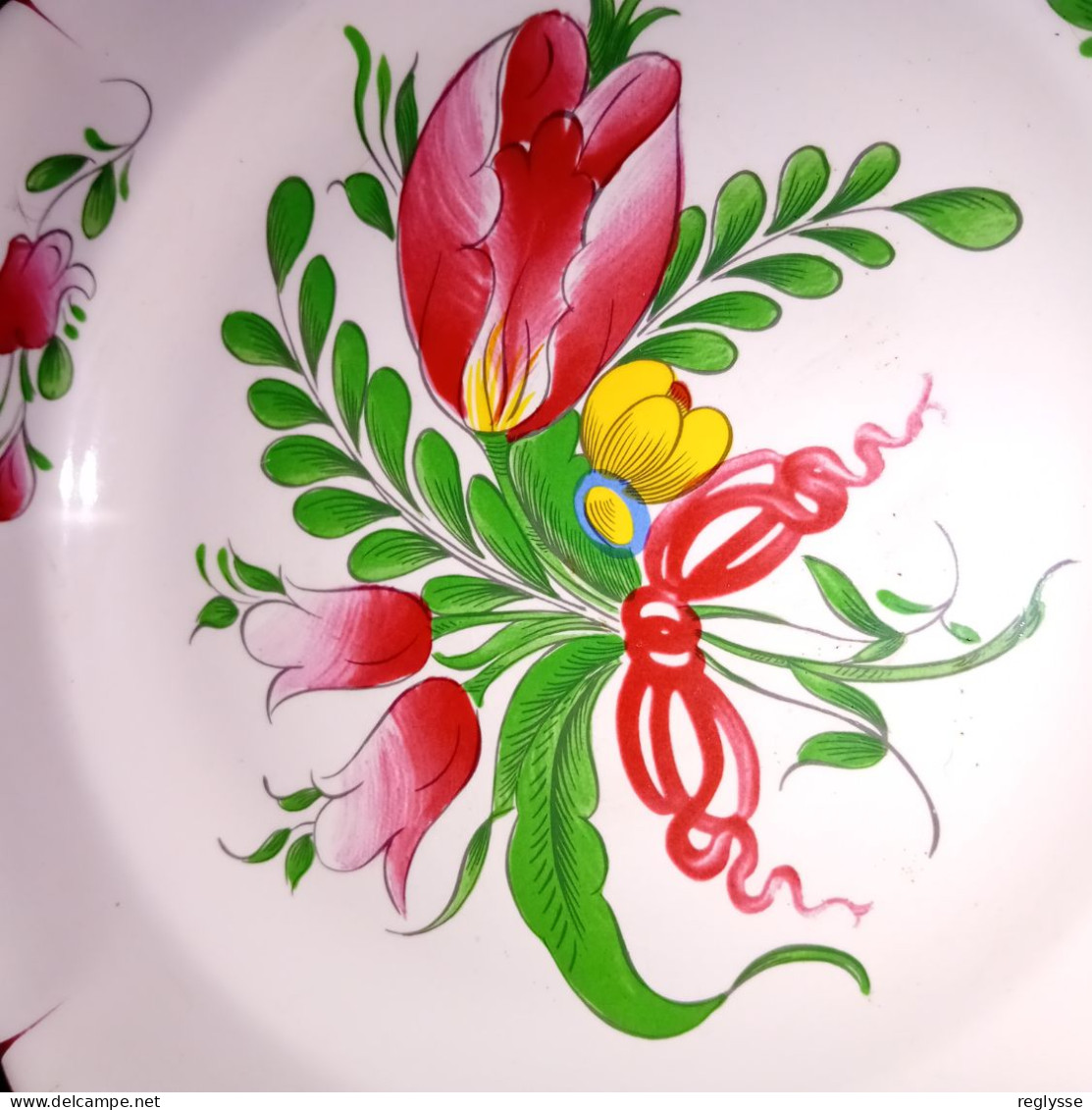 ASSIETTE DECORATIVE  MOTIF FLORAL   CERAMIQUE  SAINT CLEMENT FRANCE - Saint Clément (FRA)