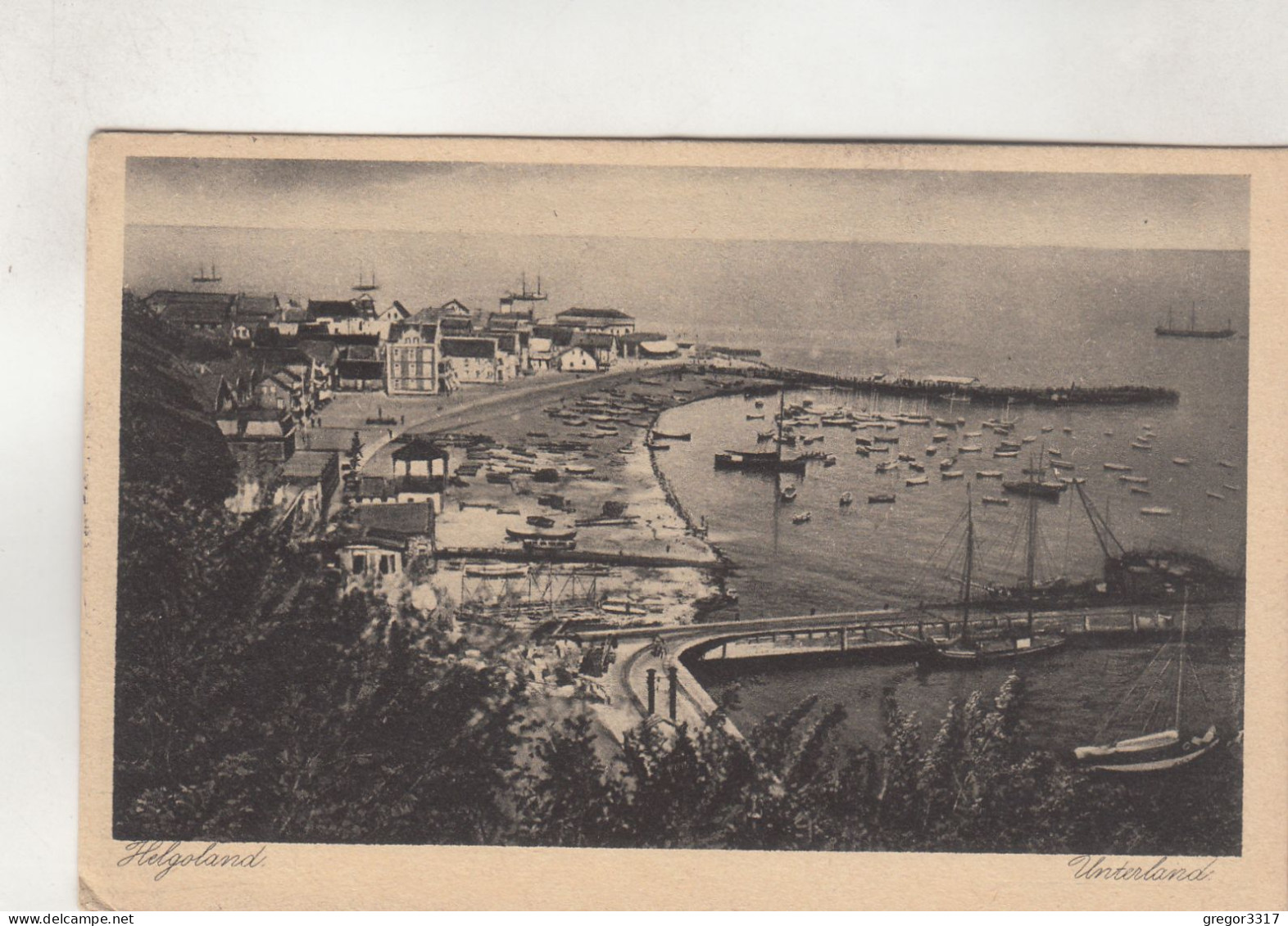 D3627) HELGOLAND - Unterland - Häuser - Boote Etc.  BAHNPOST 1923 - Helgoland