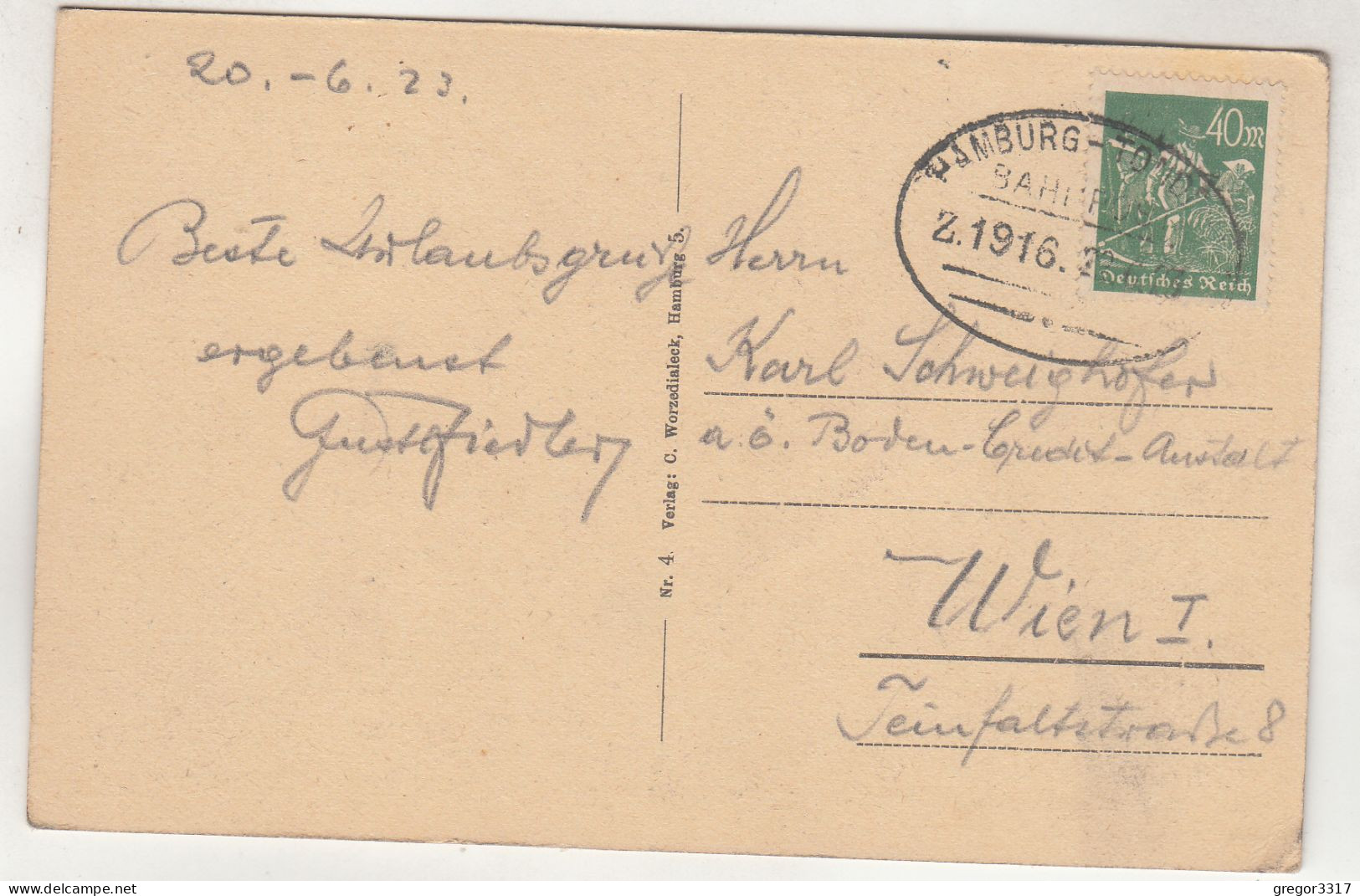 D3627) HELGOLAND - Unterland - Häuser - Boote Etc.  BAHNPOST 1923 - Helgoland