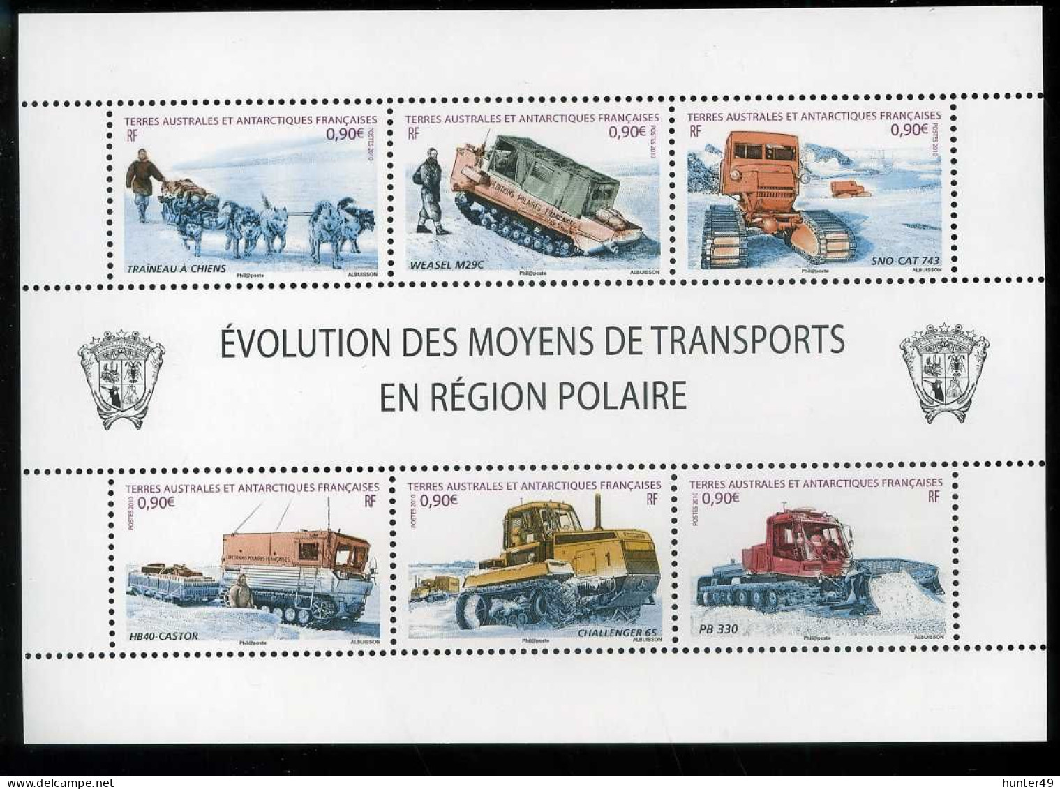 TAAF Bloc Transport 2010  560 à 565 Faciale 5,40€ - Blocks & Sheetlets