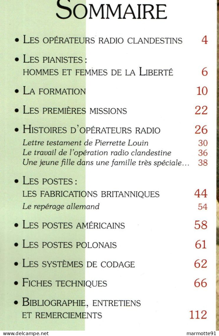 OPERATEURS RADIO CLANDESTINS SOE BCRA OSS RESISTANCE FRANCE MAQUIS   PAR JL. PERQUIN - 1939-45