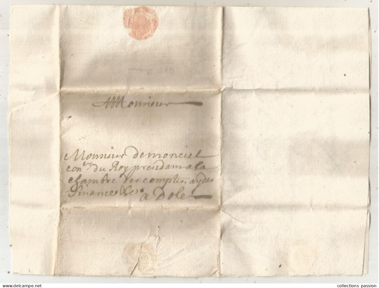 LETTRE, 1705 , Precurseurs XVII E, AUXONNE, Côte D'Or, 4 Scans, à Chambre Des Comptes De Dole - 1701-1800: Precursors XVIII
