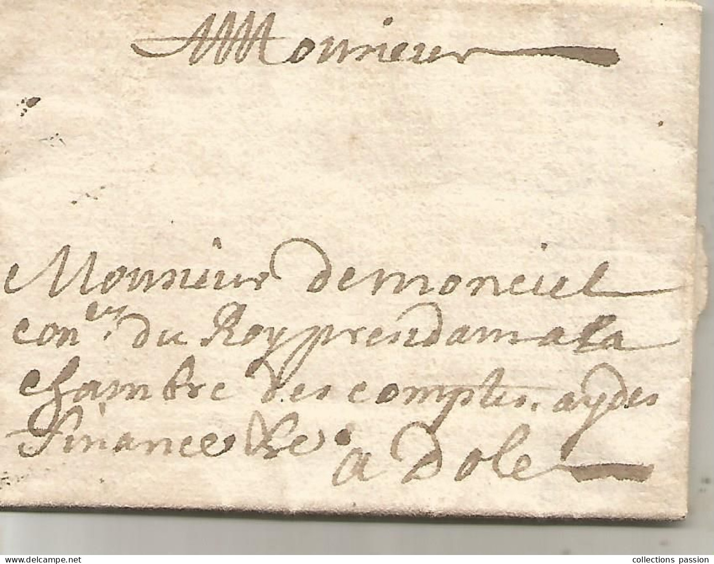 LETTRE, 1705 , Precurseurs XVII E, AUXONNE, Côte D'Or, 4 Scans, à Chambre Des Comptes De Dole - 1701-1800: Précurseurs XVIII