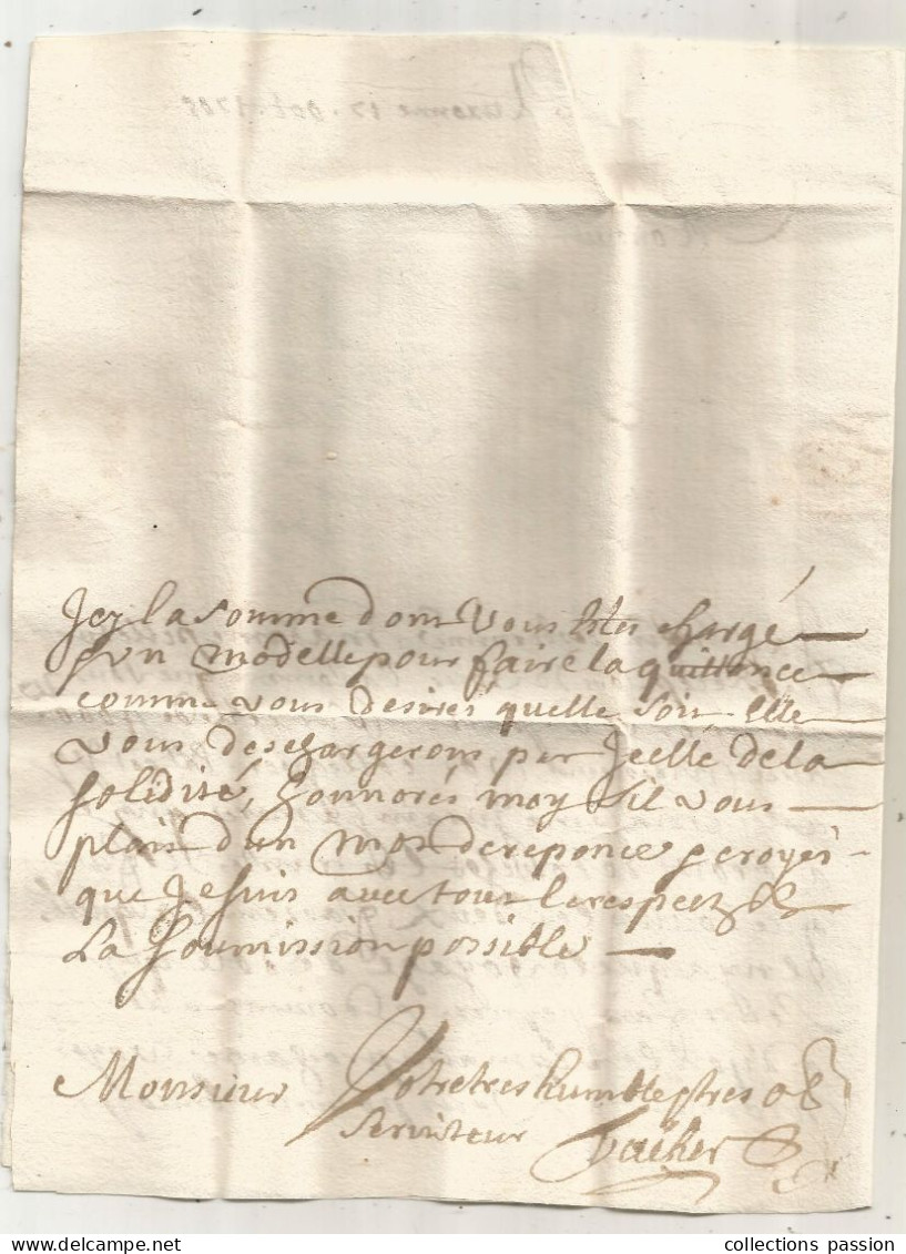 LETTRE, 1705 , Precurseurs XVII E, AUXONNE, Côte D'Or, 4 Scans, à Chambre Des Comptes De Dole - 1701-1800: Précurseurs XVIII