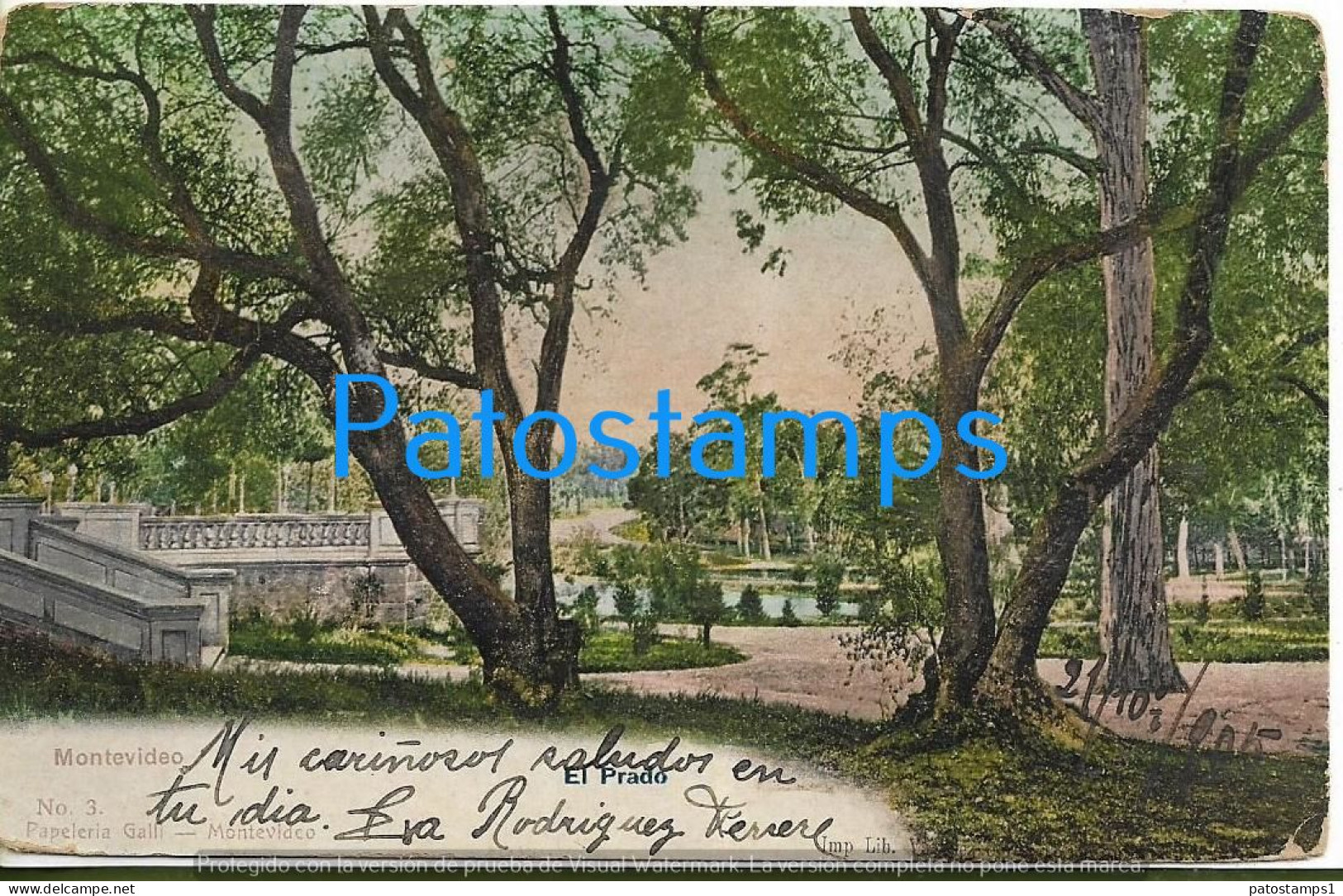 212123 URUGUAY MONTEVIDEO VISTA PARCIAL EL PRADO CIRCULATED TO ARGENTINA POSTAL POSTCARD - Uruguay