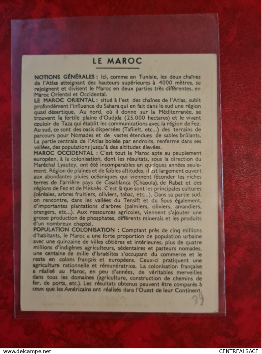 CARTE PRODUITS DU LION NOIR PARIS MONTROUGE LE MAROC - Autres & Non Classés