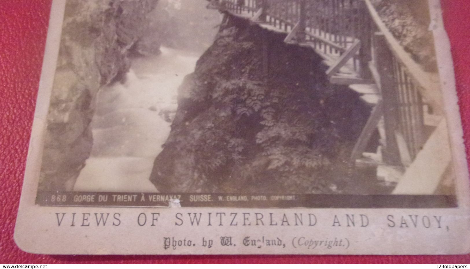 Photo  XIX EME SUISSE  SWITZERLAND AND SAVOY  GORGES TRIENT  A VERNAYAZ - Antiche (ante 1900)