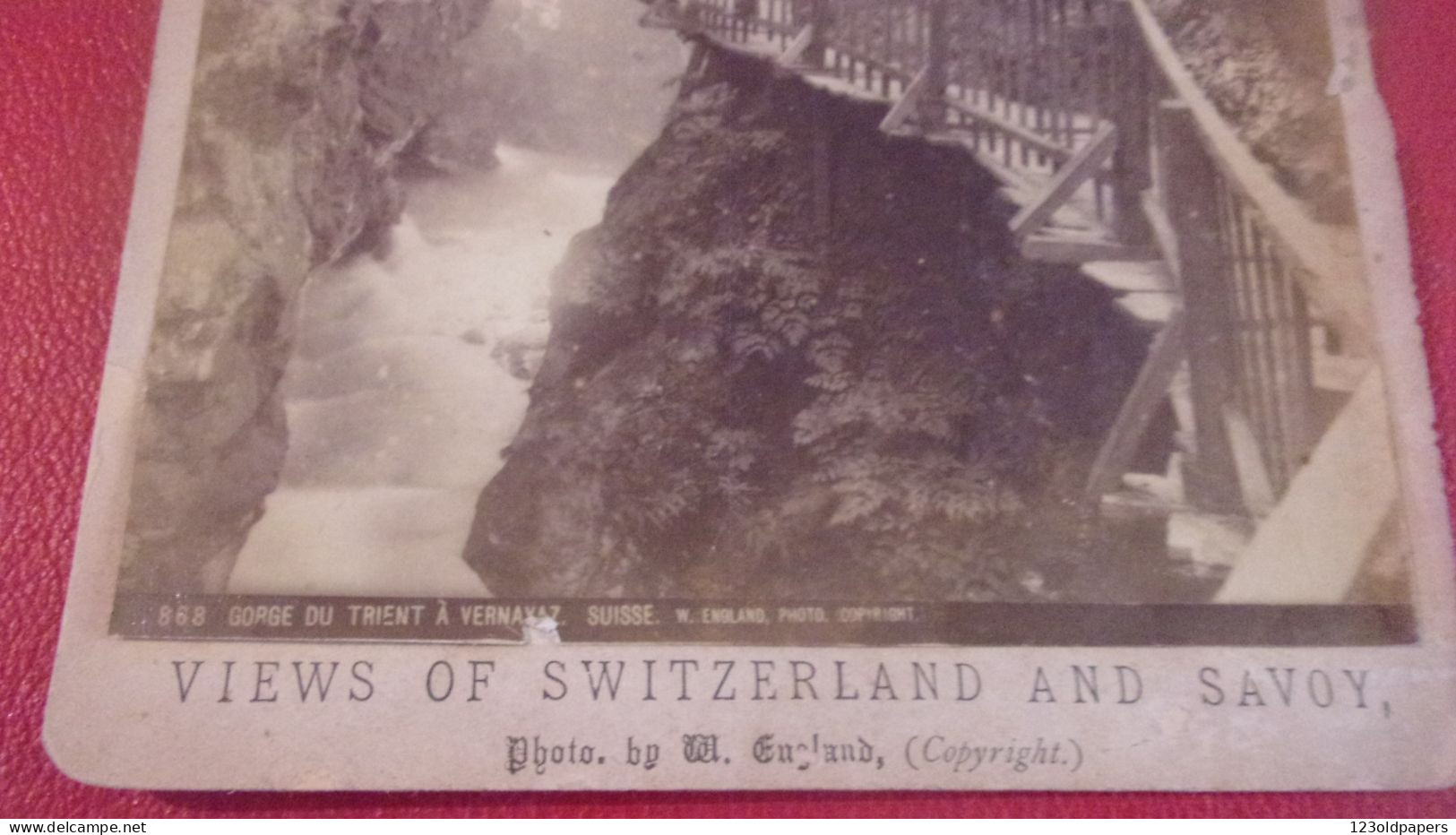Photo  XIX EME SUISSE  SWITZERLAND AND SAVOY  GORGES TRIENT  A VERNAYAZ - Ancianas (antes De 1900)