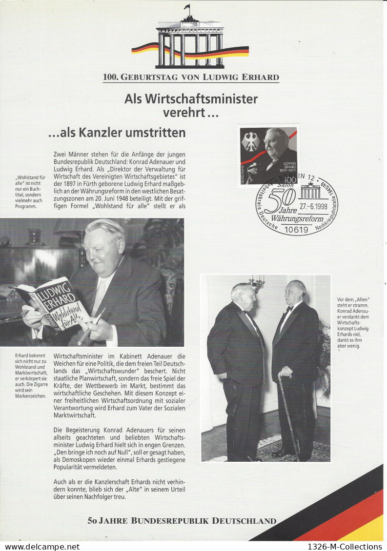 Encart Format A4 ALLEMAGNE FEDERALE N° 1736 Y & T - Andere & Zonder Classificatie