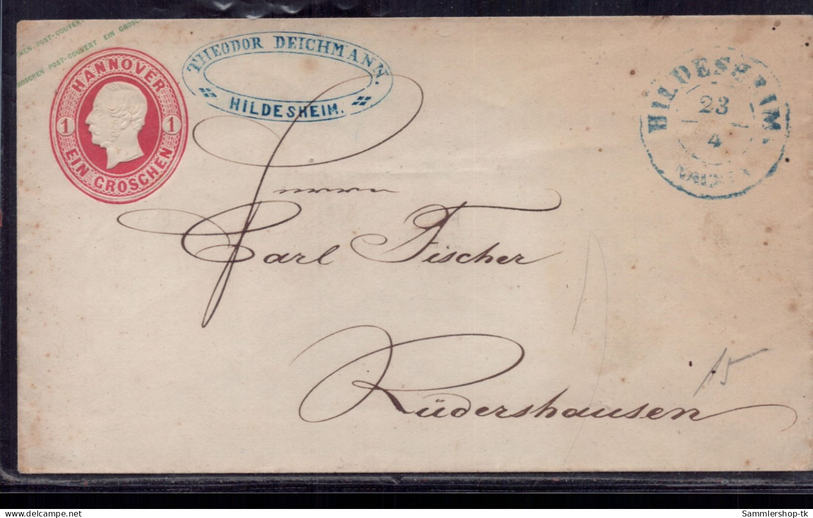 Preussen Ganzsache Gelaufen Hildesheim Nach Rüdershausen - Postal  Stationery