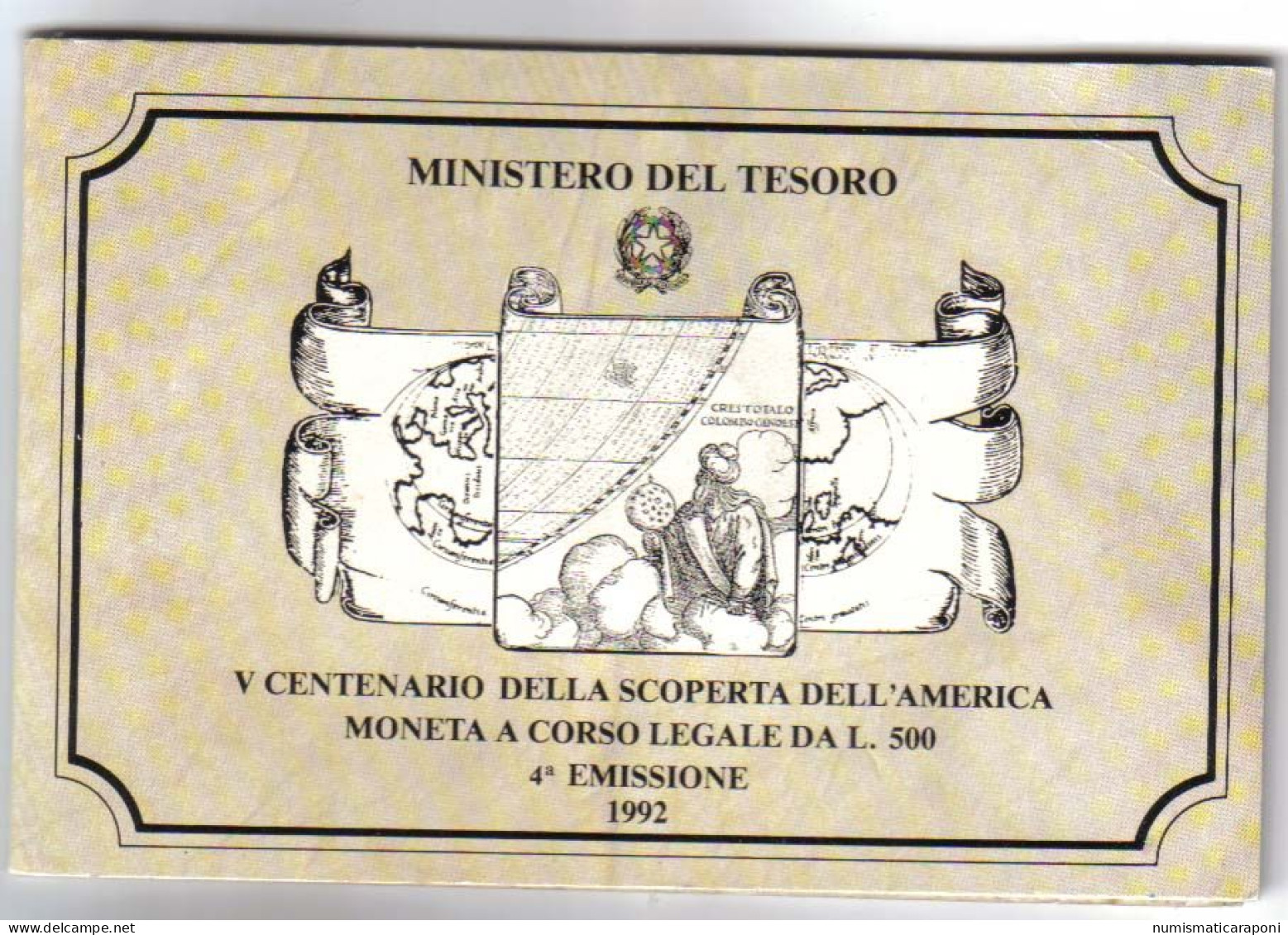 Italy Italia 500 Lire 1992 Scoperta Dell'america Fdc - Mint Sets & Proof Sets