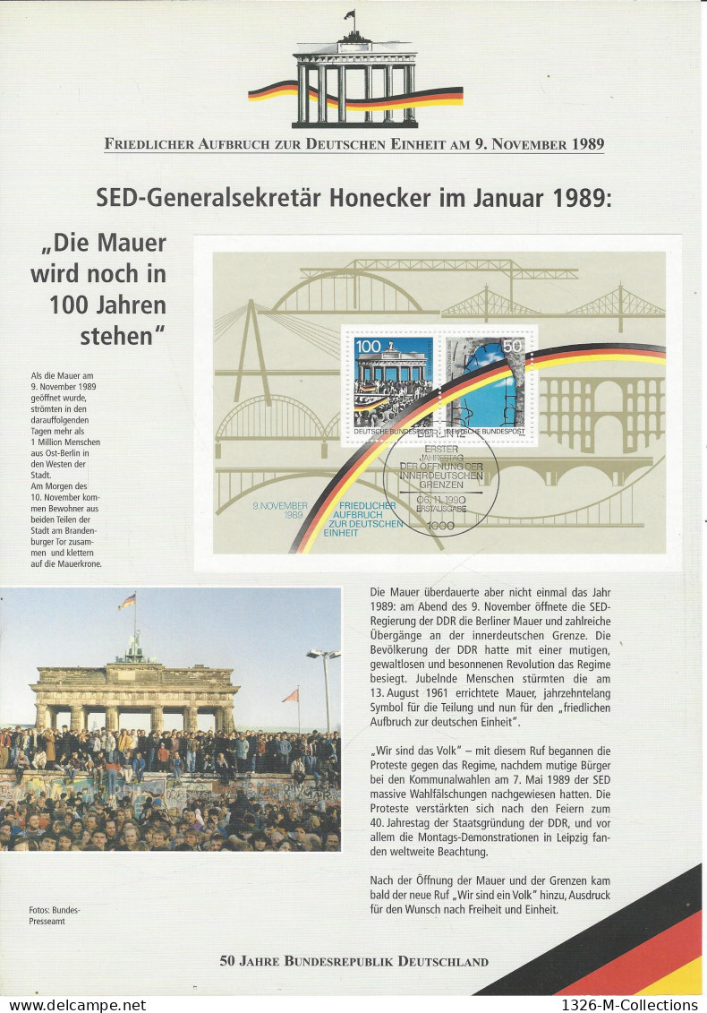 Encart Format A4 ALLEMAGNE FEDERALE N° 21 Bloc Y & T - Andere & Zonder Classificatie