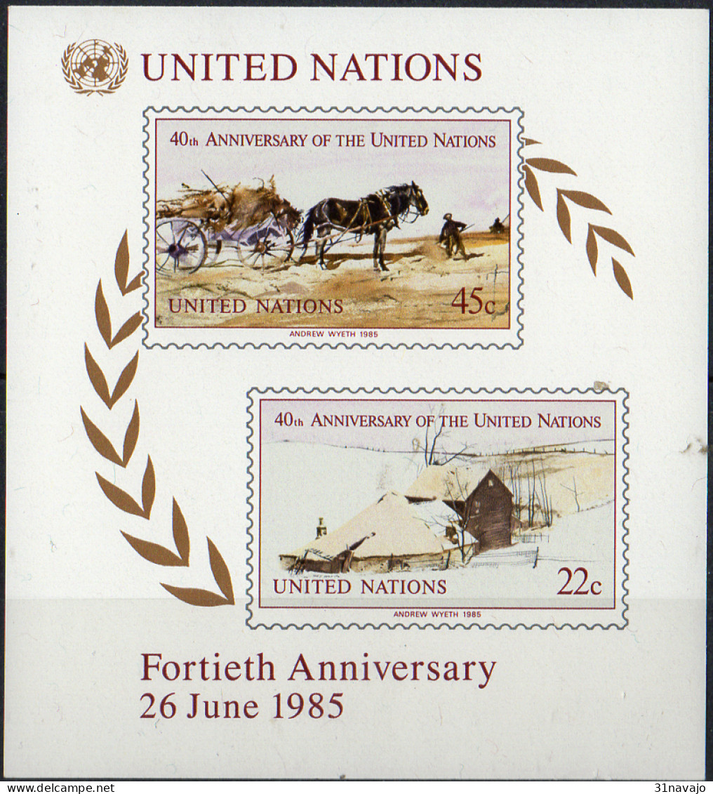 NATIONS UNIES (New York) - 40e Anniversaire Des Nations Unies Feuillet - Hojas Y Bloques