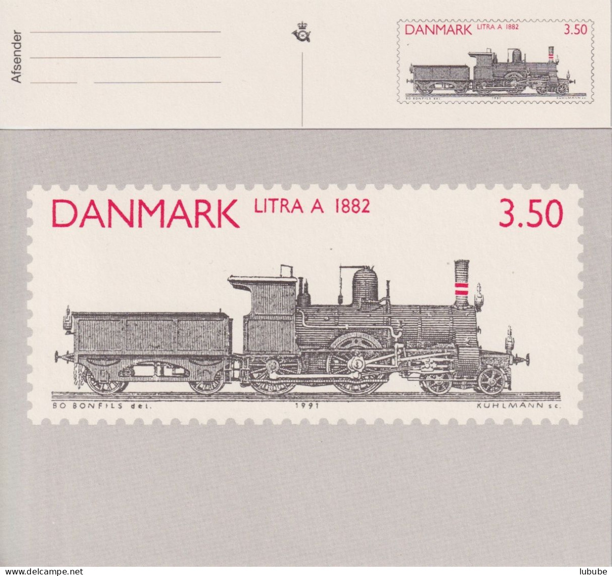 Postkarte  "Lokomotive Mit Tender"        1991 - Briefe U. Dokumente