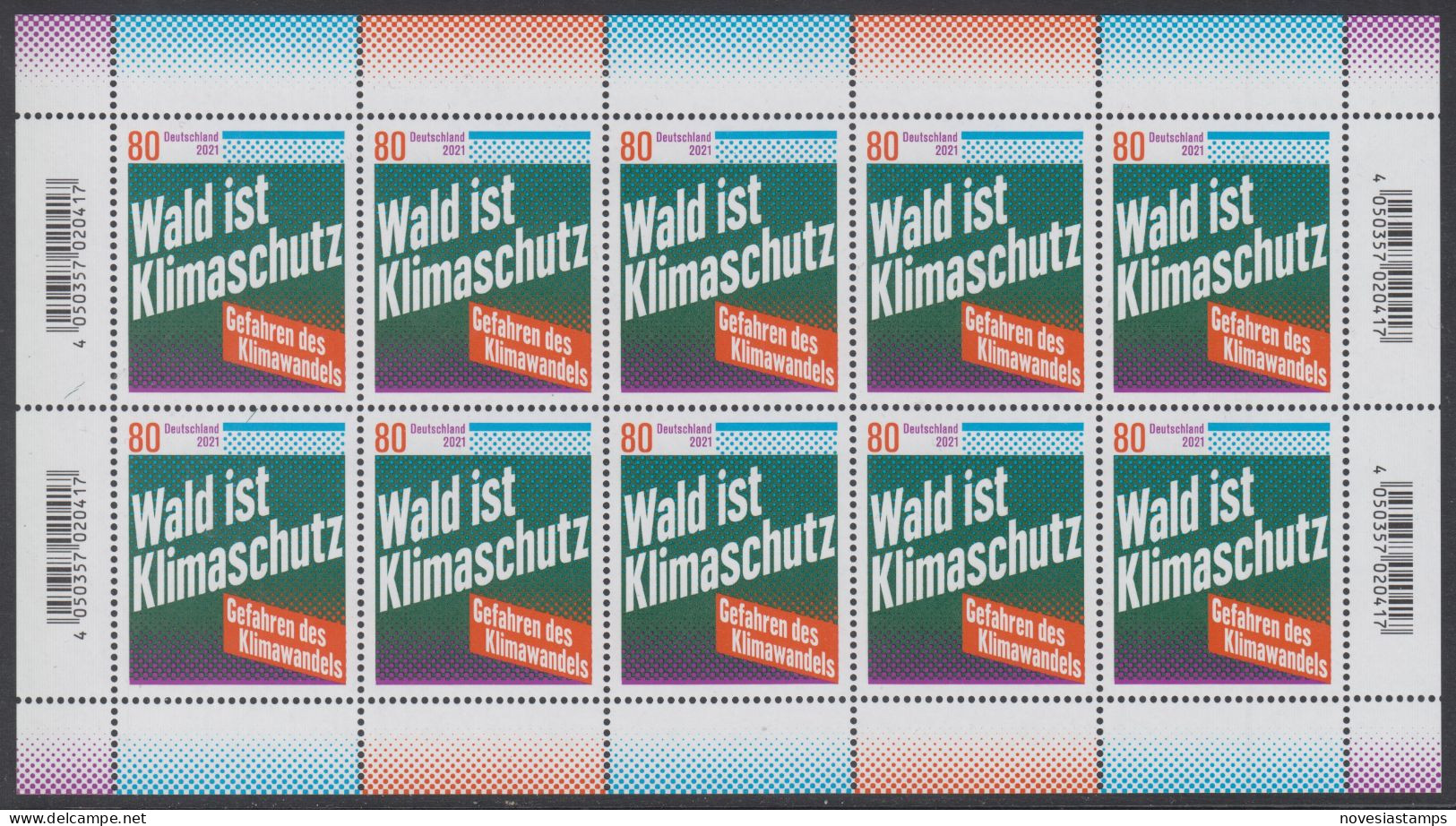 !a! GERMANY 2021 Mi. 3634 MNH SHEET(10) - Climate Protection - 2021-…