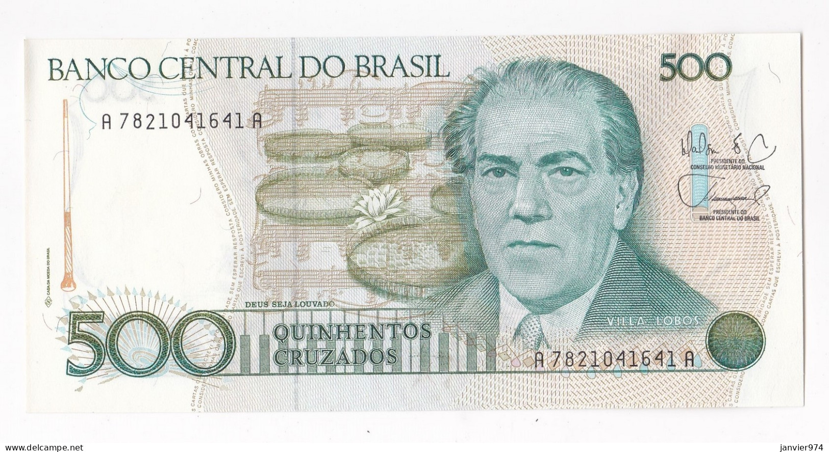 Brésil 500 Cruzeiros  , N° A 7821041641 A, UNC - Brazil