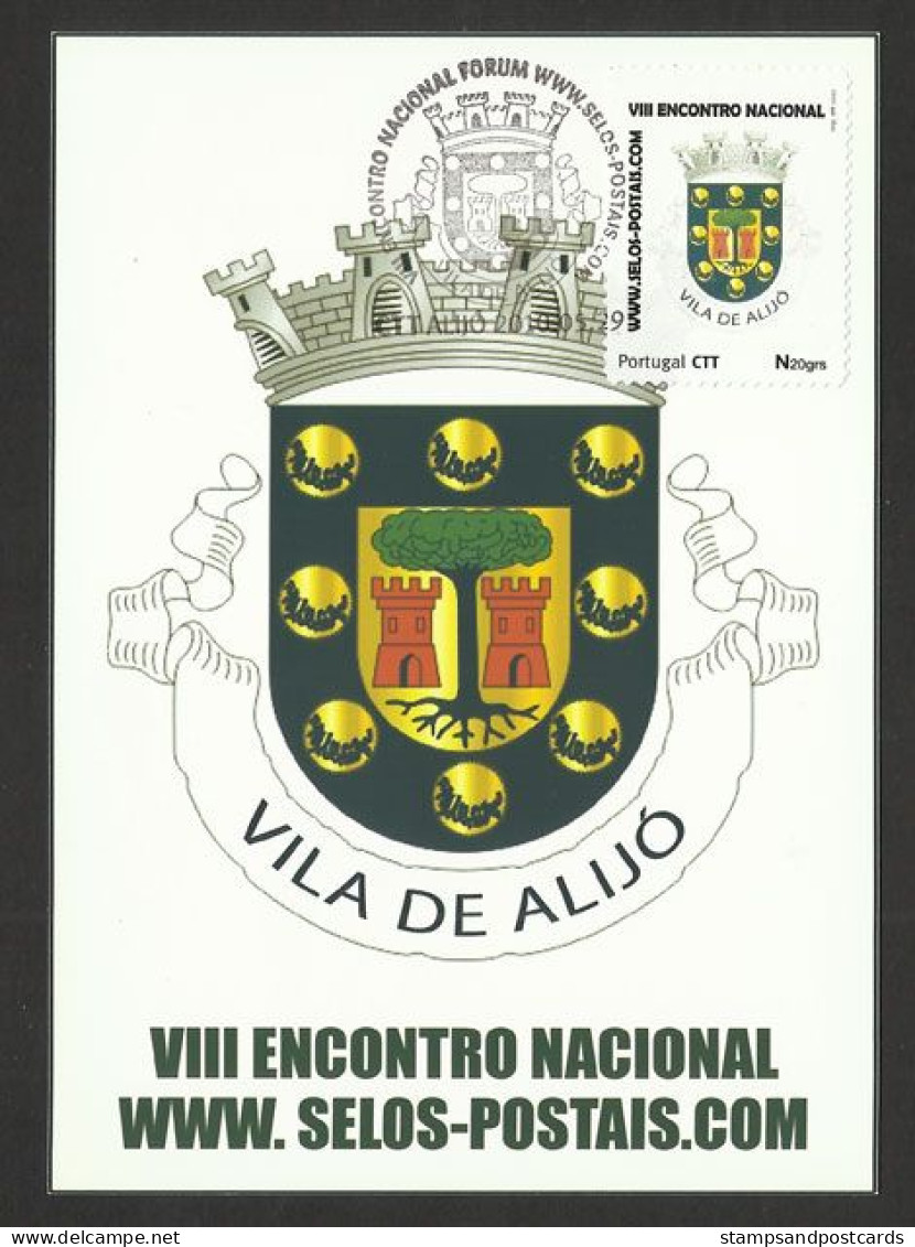 Portugal 2010 Carte Avec Timbre Personnalisé Armoires De Alijó Personalized Stamp Card Alijó Coat Of Arms - Autres & Non Classés