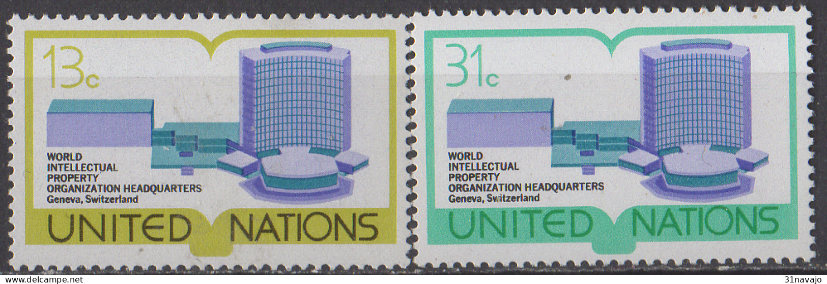 NATIONS UNIES (New York) - Nouveau Bâtiment Du Siège De L'Organisation Mondiale De La Propriété Intellectuelle à Genève - Unused Stamps