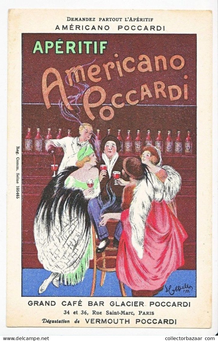 1922 Cappiello Artist Signed Advertising Original Postcard Poccardi Catalog $500 - Sammlungen & Sammellose