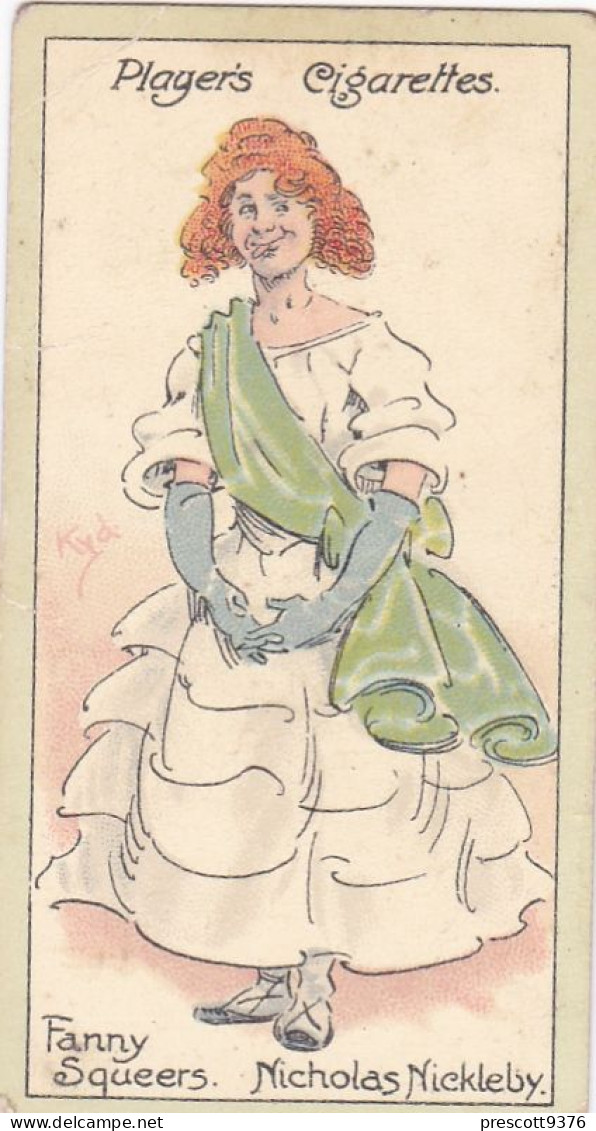 Characters From Dickens 1923 - Players Cigarette Cards - 45 Fanny Squeers, Nicholas Nickleby - Player's