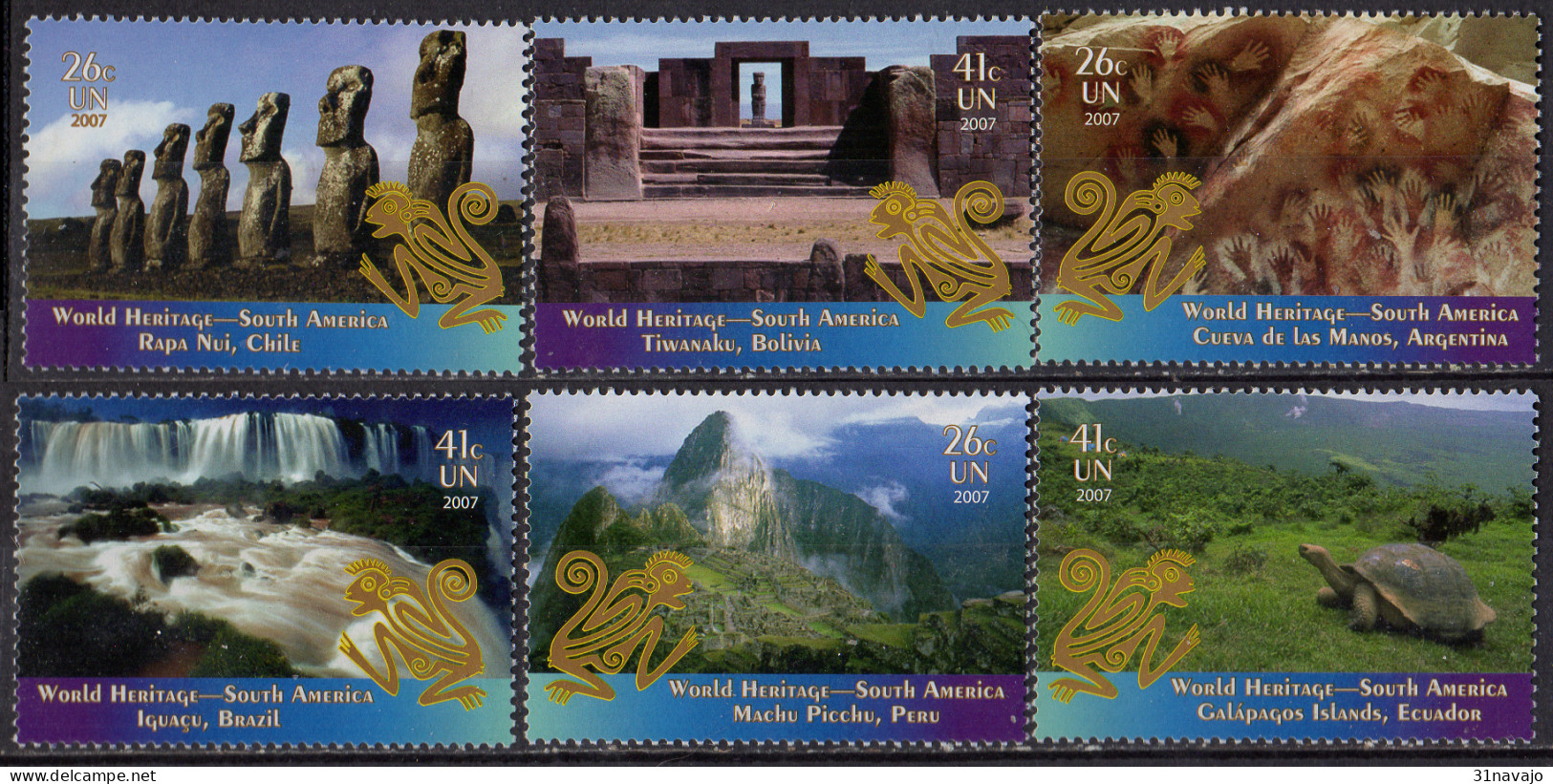NATIONS UNIES (New York) - Patrimoine Mondial: L'Amérique Du Sud - Unused Stamps