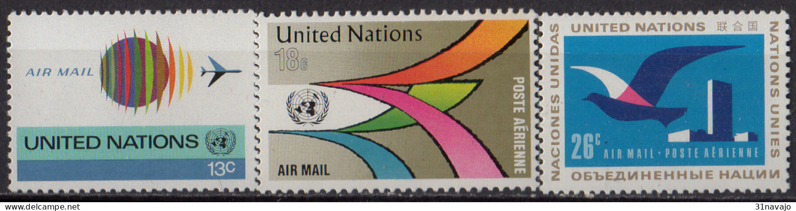 NATIONS UNIES (New York) - Série Courante Poste Aérienne 1974 - Airmail