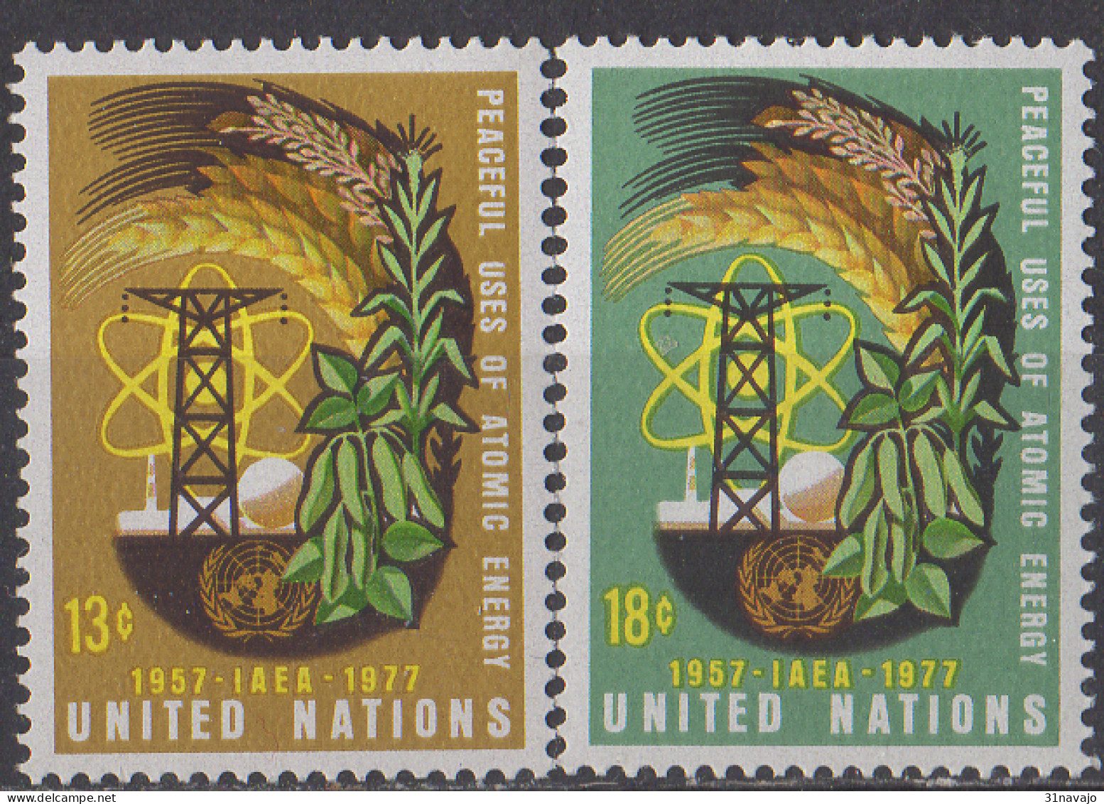 NATIONS UNIES (New York) - Utilisation De L'énergie Atomique à Des Fins Pacifiques - Unused Stamps