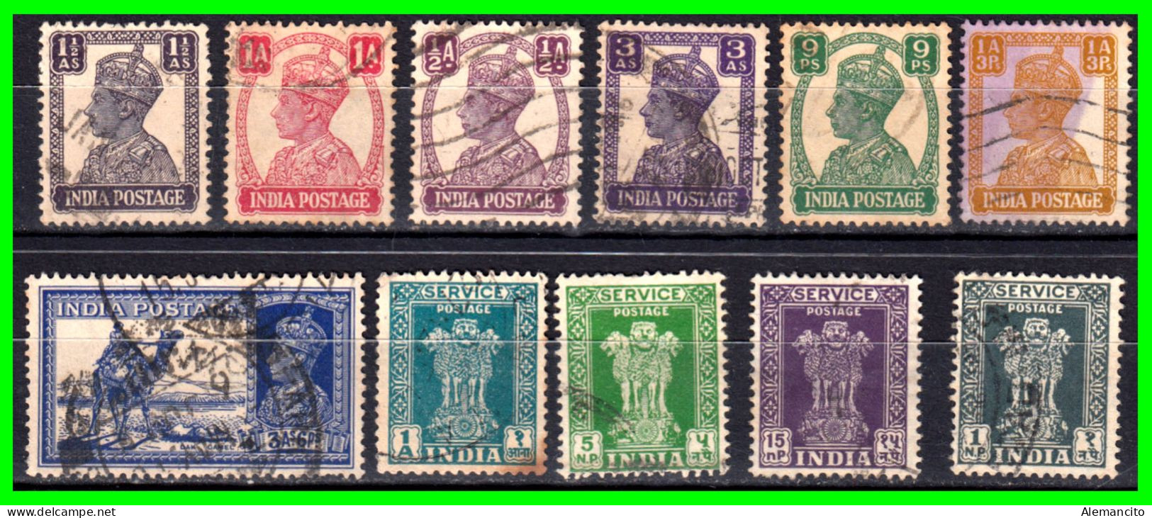 INDIA – ( ASIA ) – LOTE 11 SELLOS DIFERENTES AÑOS Y VALORES - Used Stamps