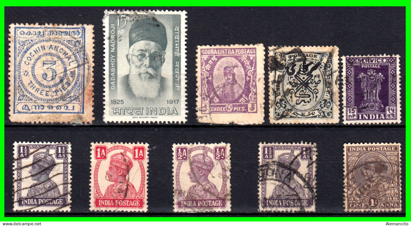 INDIA – ( ASIA ) – LOTE 10 SELLOS DIFERENTES AÑOS Y VALORES - Used Stamps
