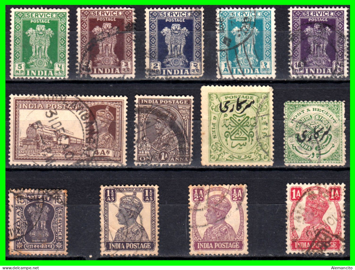 INDIA – ( ASIA ) – LOTE 12 SELLOS DIFERENTES AÑOS Y VALORES - Used Stamps